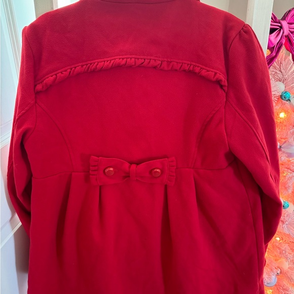 Red Ruffle Bow Coat - Picture 2 of 3